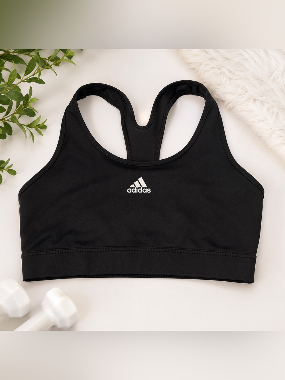 Adidas Black Racerback Medium Support Sports Bra Women’s Small
